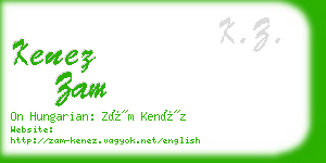 kenez zam business card